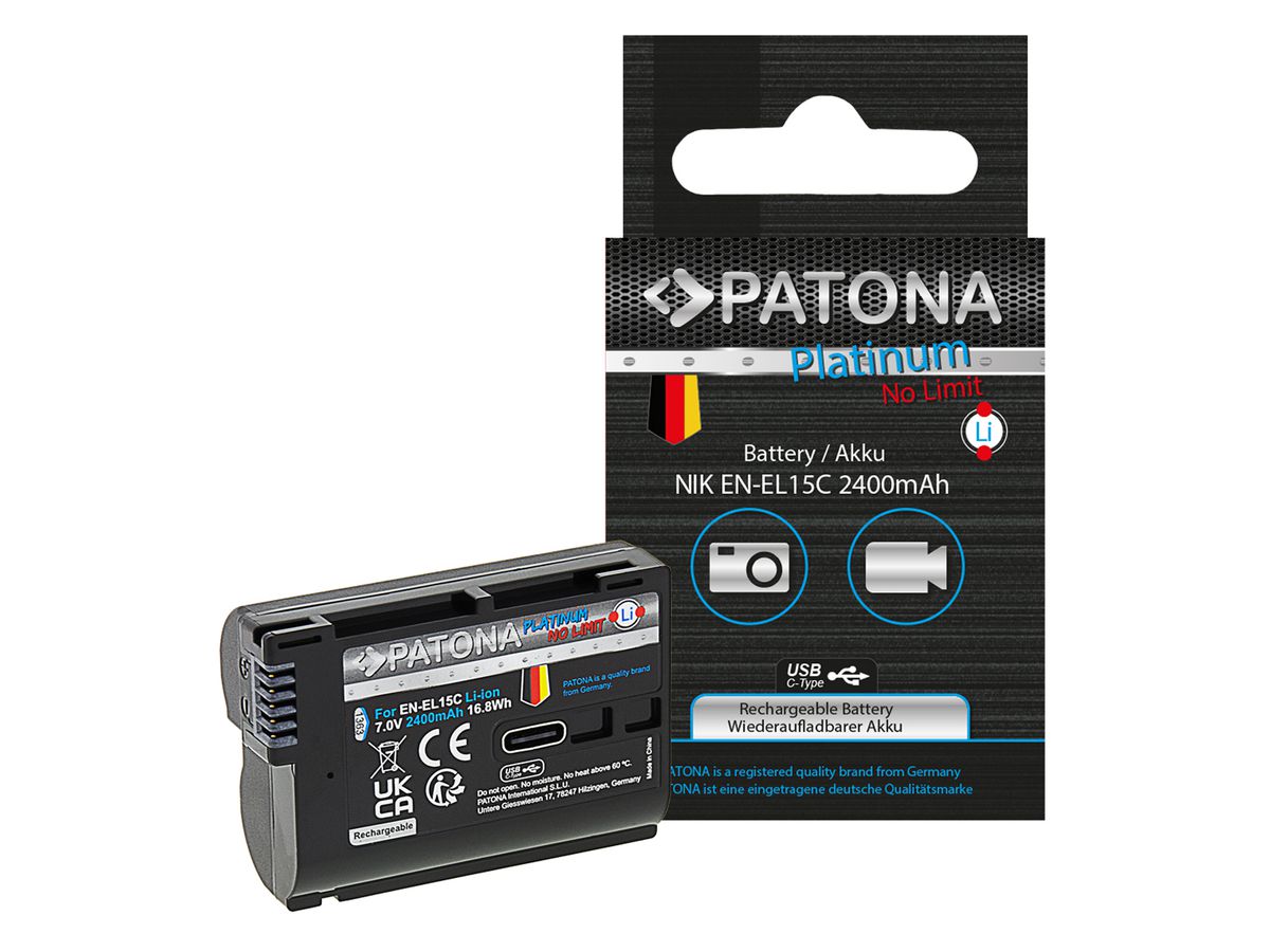 Patona Platinum Ba. Nikon EN-EL15C USB-C