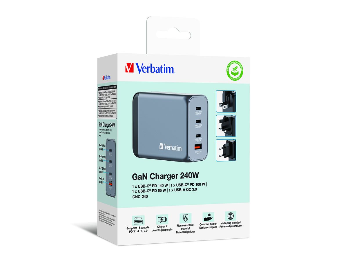 Verbatim GaN 4 Port Charger 240W