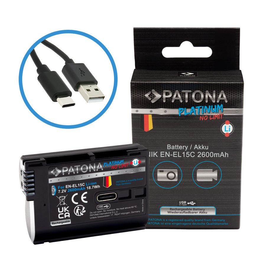 Patona Platinum Akku Nikon ENEL15C USB-C