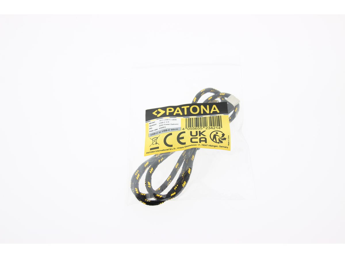 Patona USB-C - USB-C Kabel 0.6m 30W 2.0