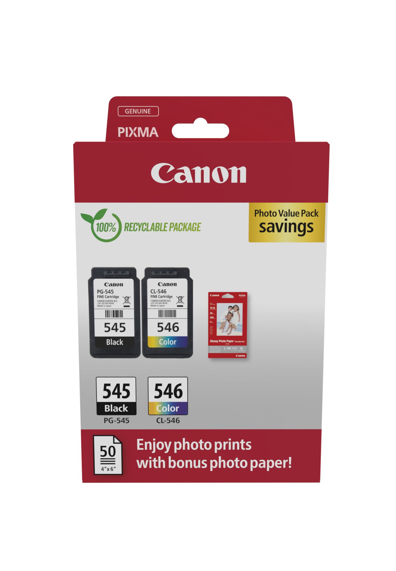 Canon PG-545BK + CLI-546 Foto Value Pack
