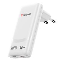 Verbatim Fold n Go GaN Charger 65W White