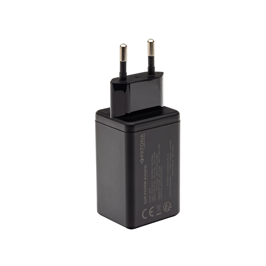 Patona GAN PD 45W USB-C + A Black