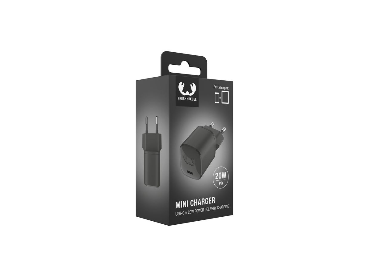 Fresh'N Rebel Mini Charger USB-C PD Storm Grey 20W