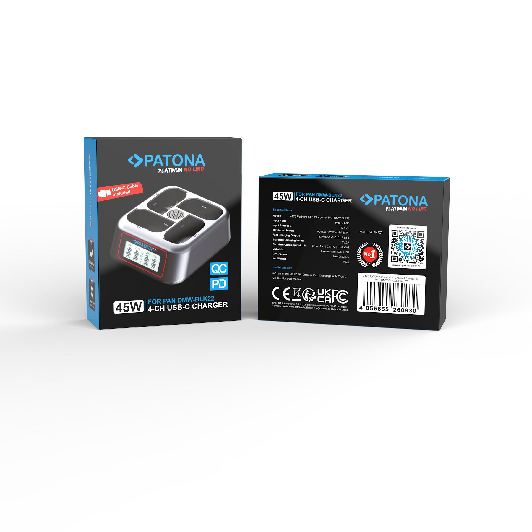 Patona PD 4-Port Fast Charger DMW-BLK22