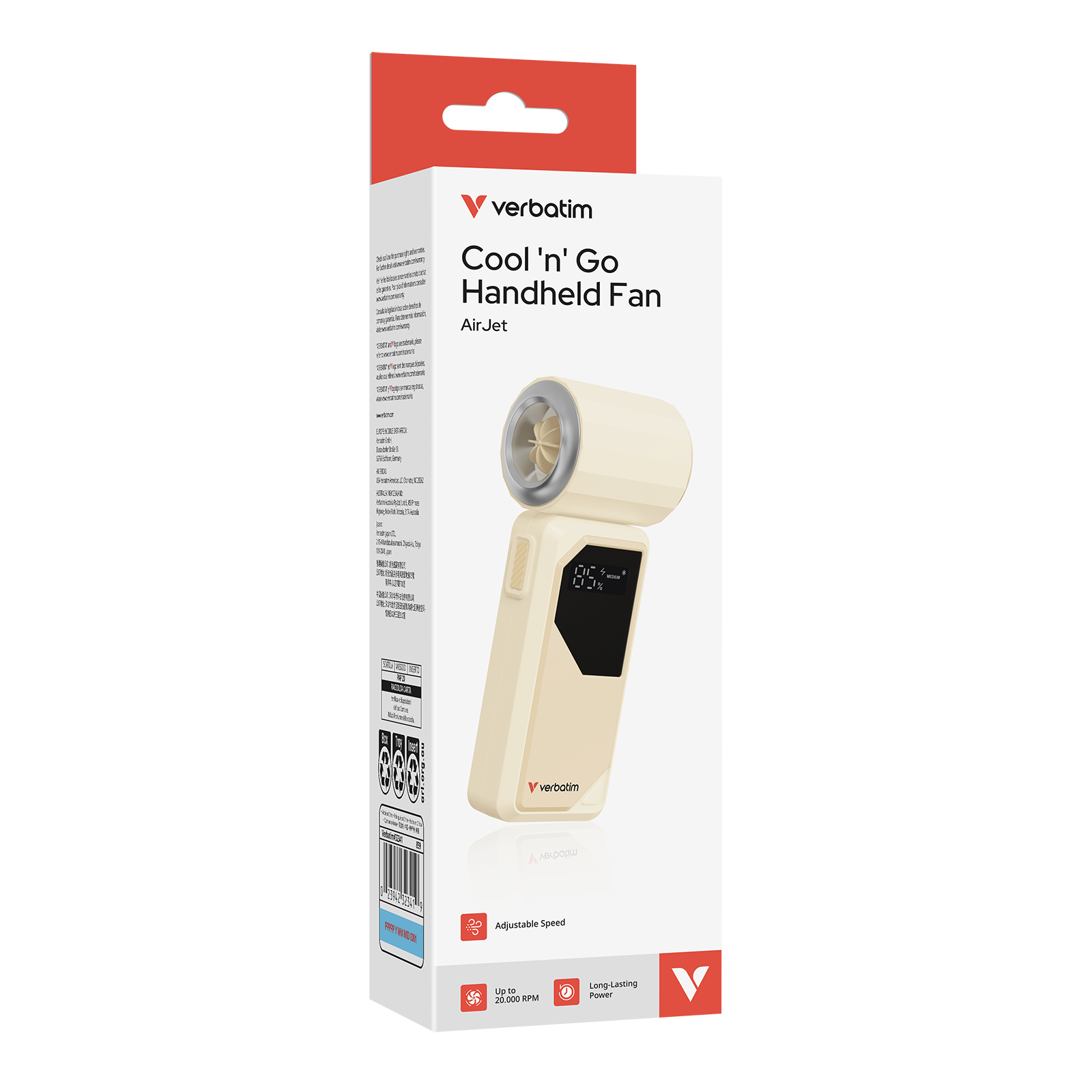 Verbatim AirJet Handheld Fan White