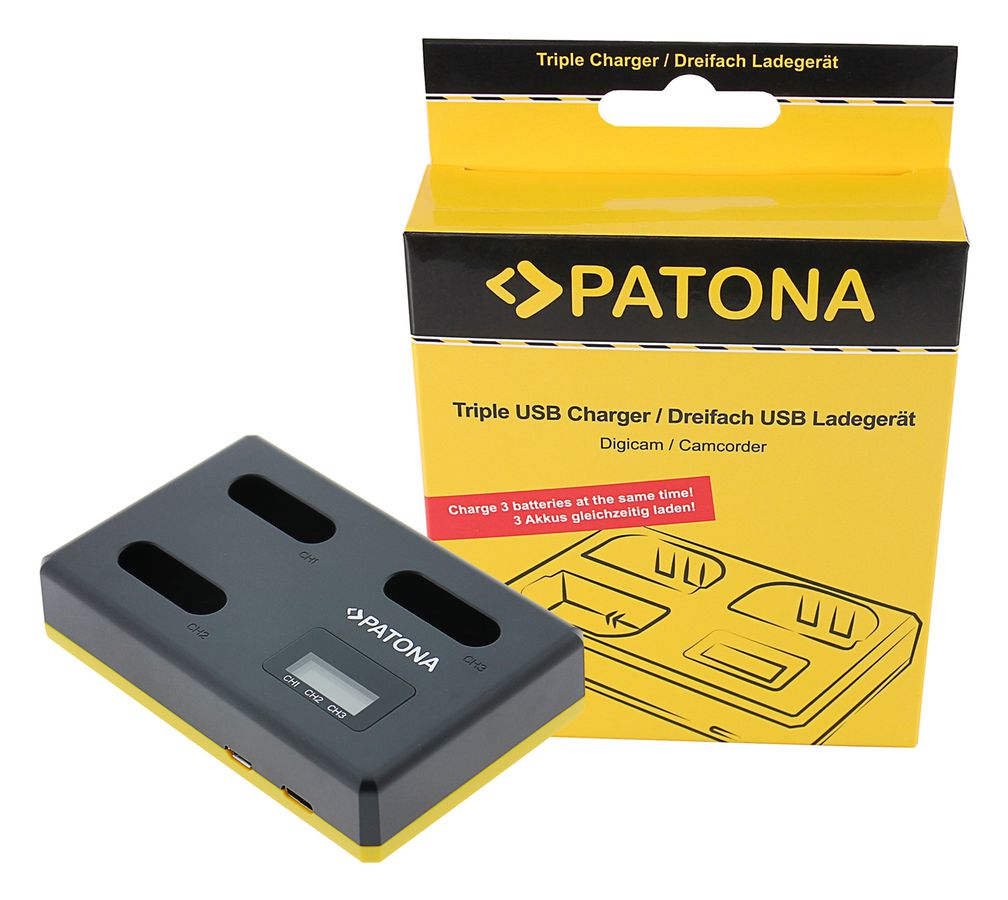 Patona Chargeur Triple Sony USB NP-BX1
