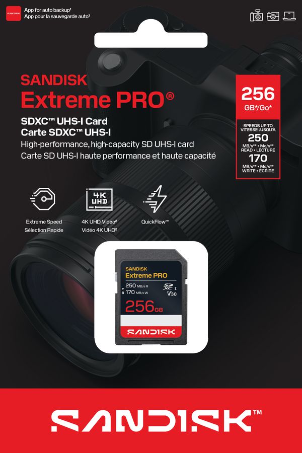 SANDISK Extreme PRO 250MB/s SDXC 256GB