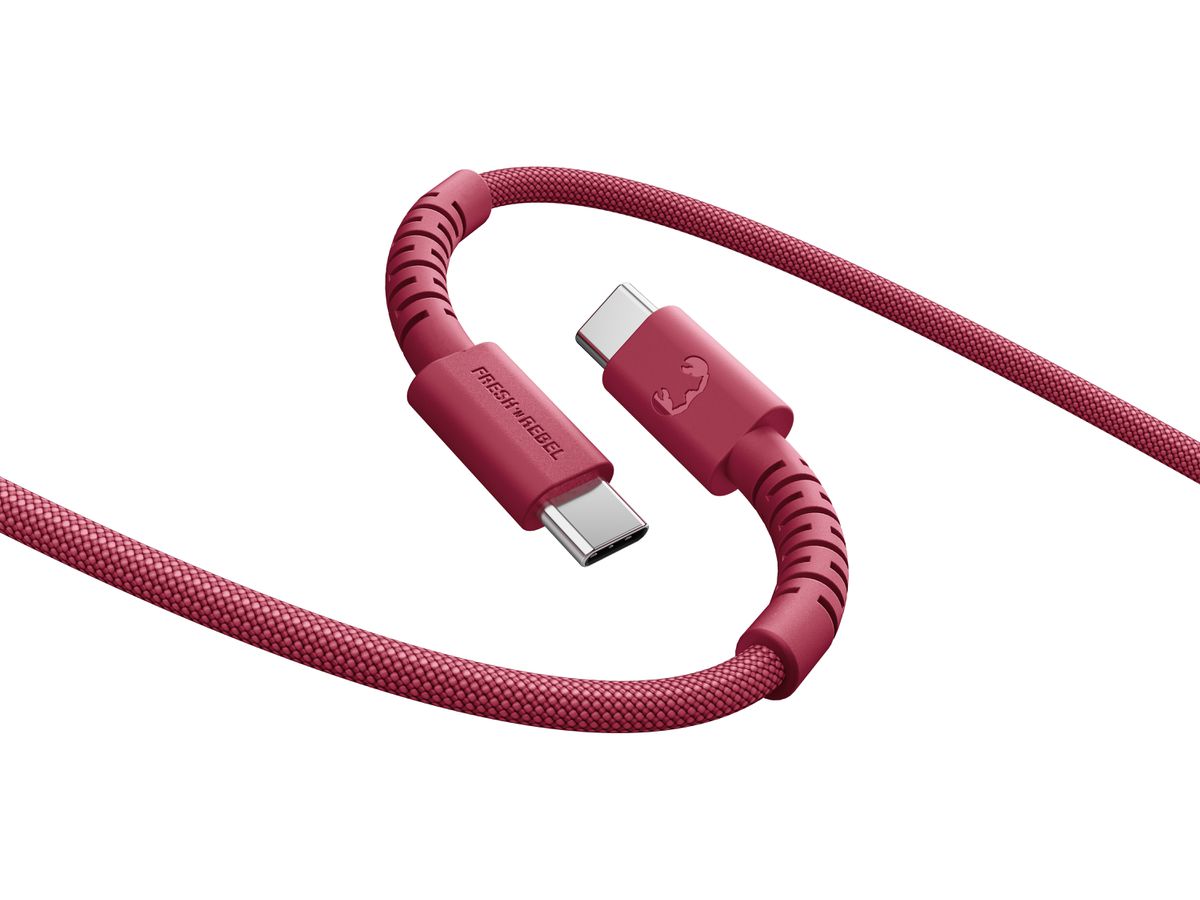 Fresh 'n Rebel USB-C to USB-C Berry Red