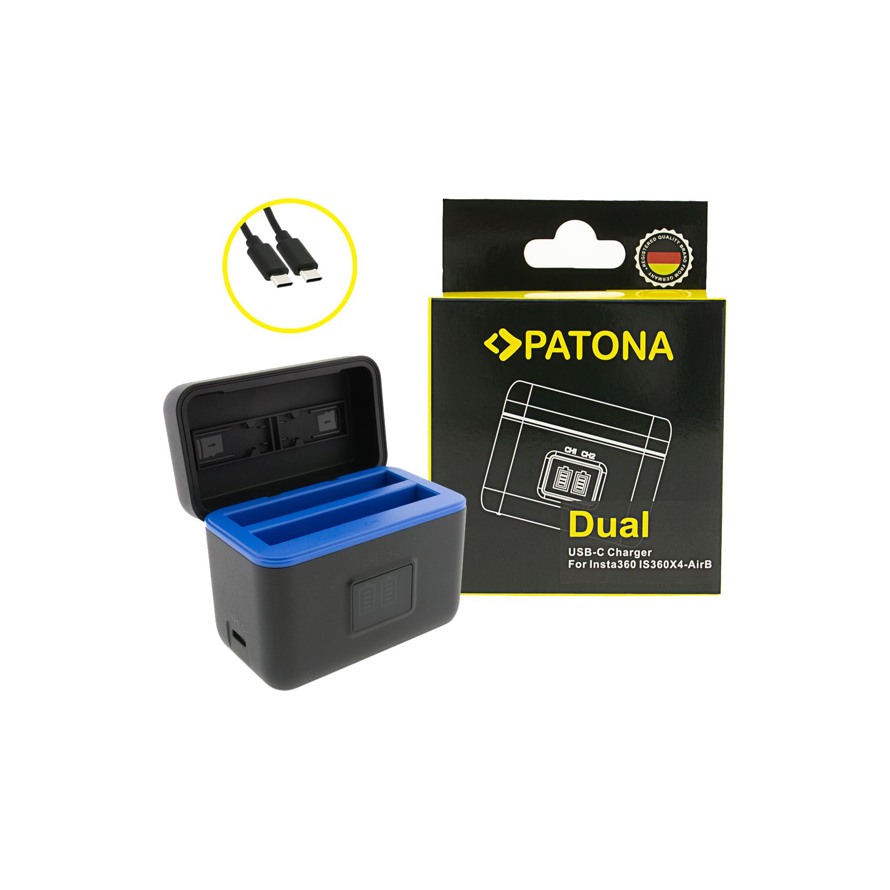 Patona Dual Ladebox Insta360 X4-Air