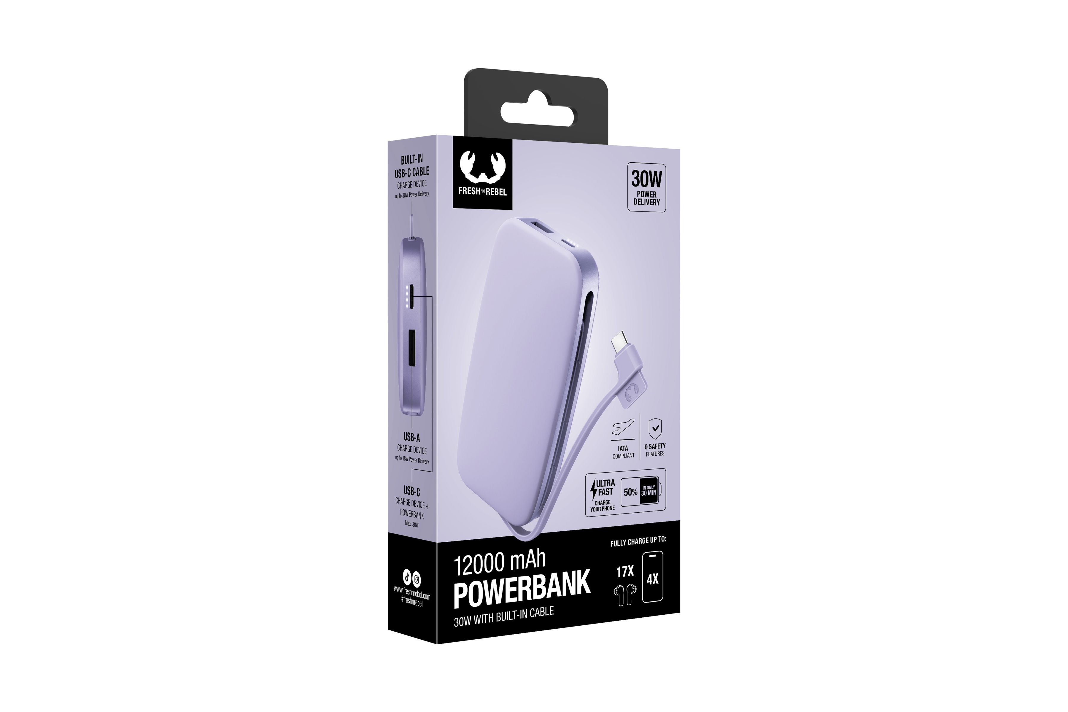 Fresh 'n Rebel Powerbank 12000 mAh Lilac