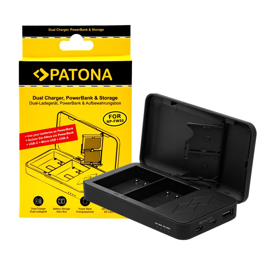Patona Dual Ladegerät NP-FW50 Powerbank