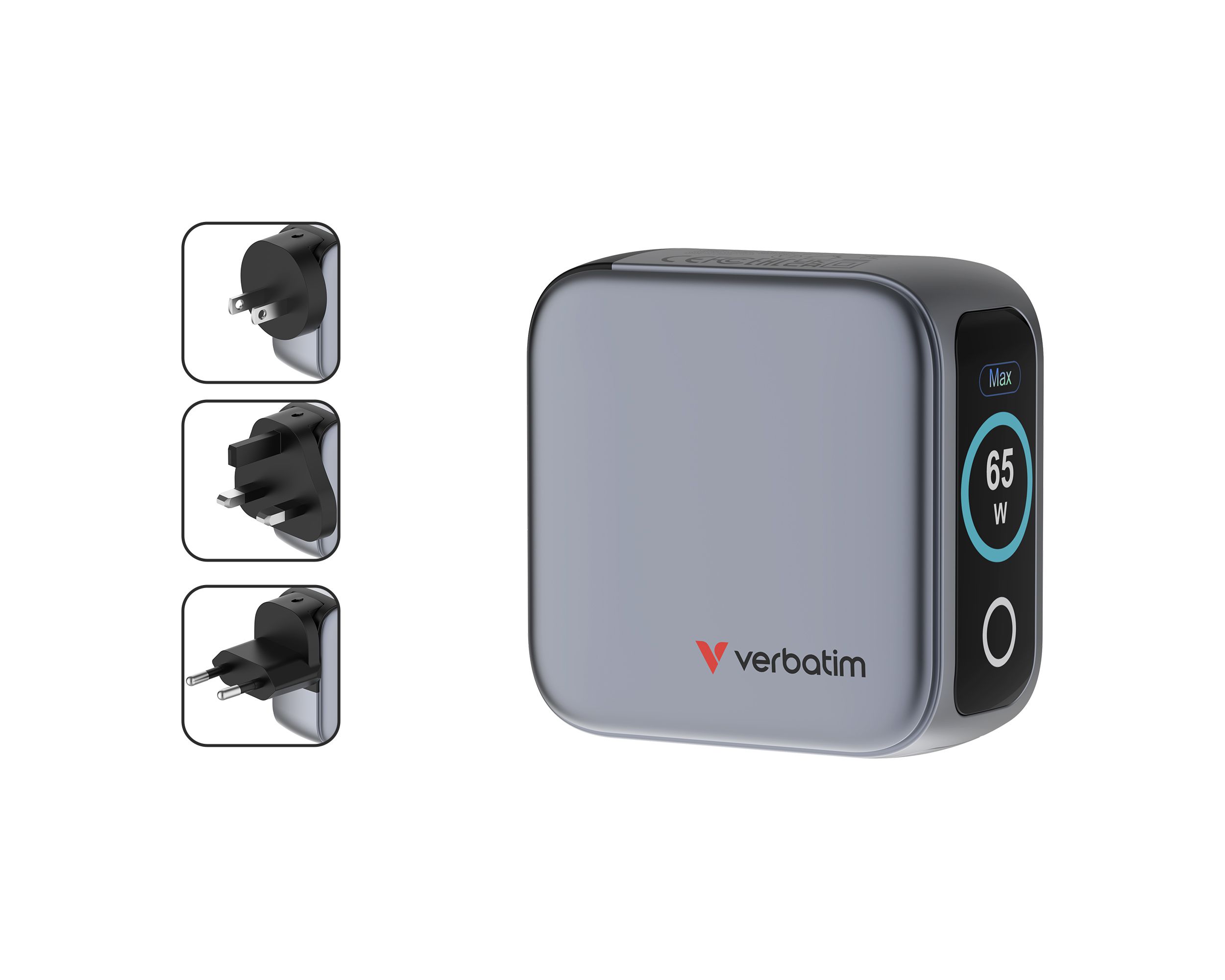 Verbatim Mini GaN Charger 65W Display