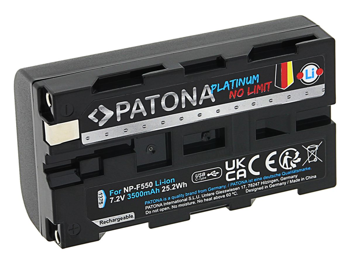 Patona Platinum Akku Sony NP-F550 USB-C