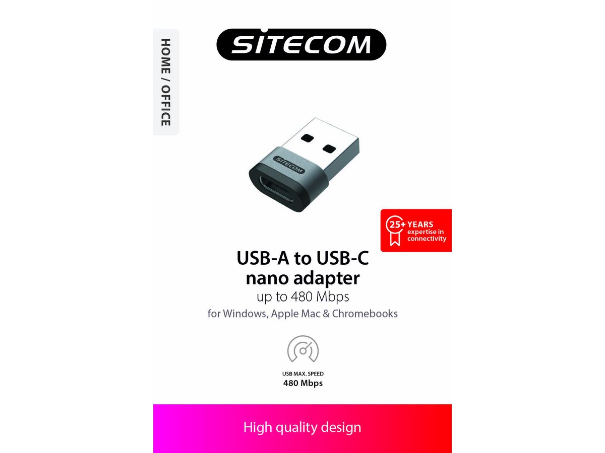 Sitecom USB-A to USB-C Nano Adapter