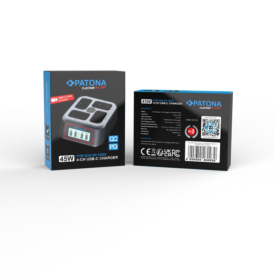 Patona 4-Port Fast Charger Sony NP-FW50