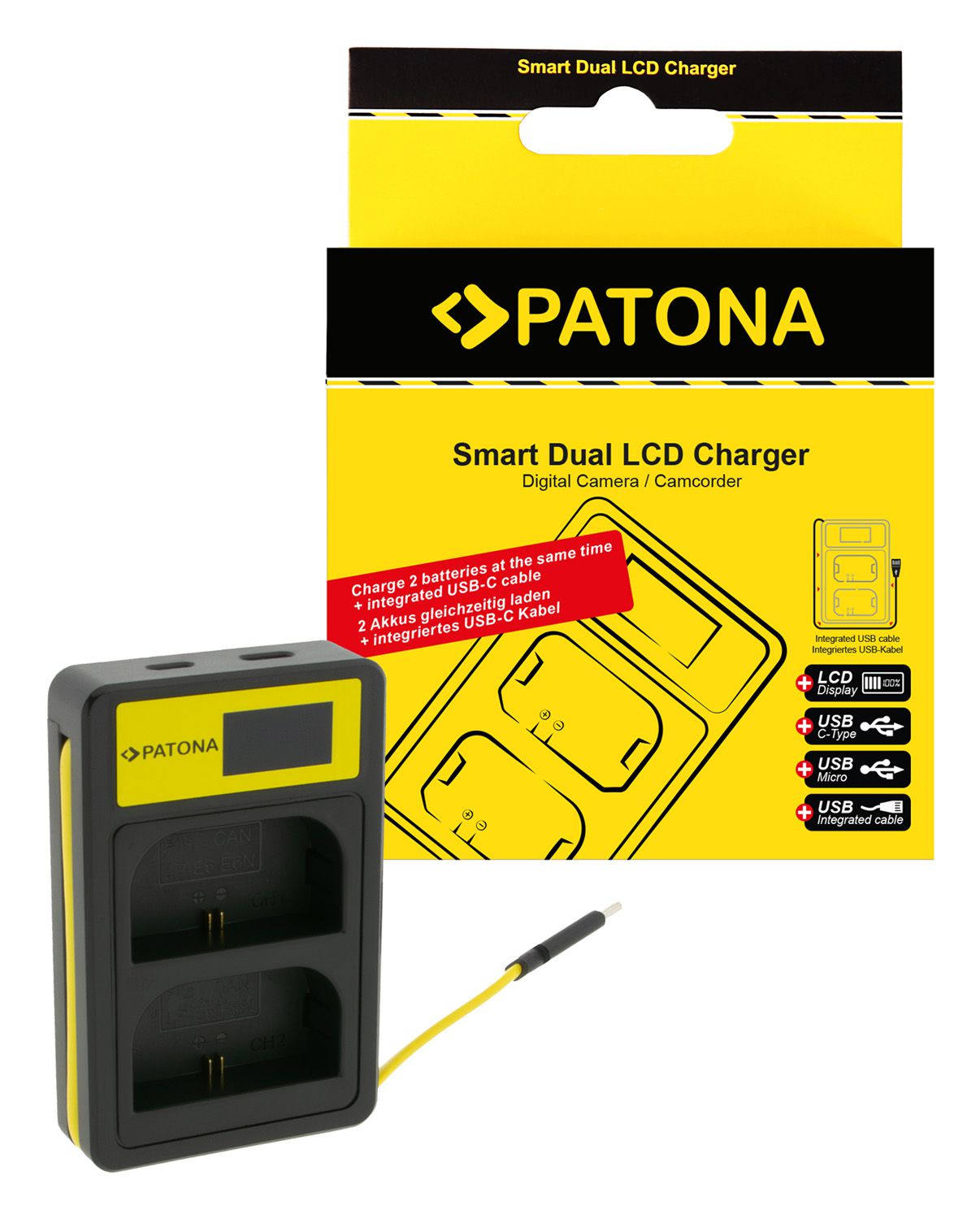 Patona Smart Dual Ladegerät Canon LP-E6