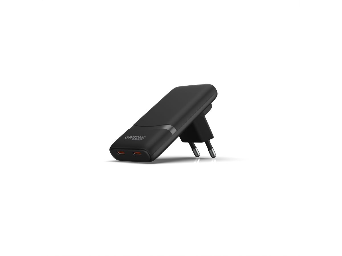 Patona GaN Flat PD 65W 2x USB-C Black
