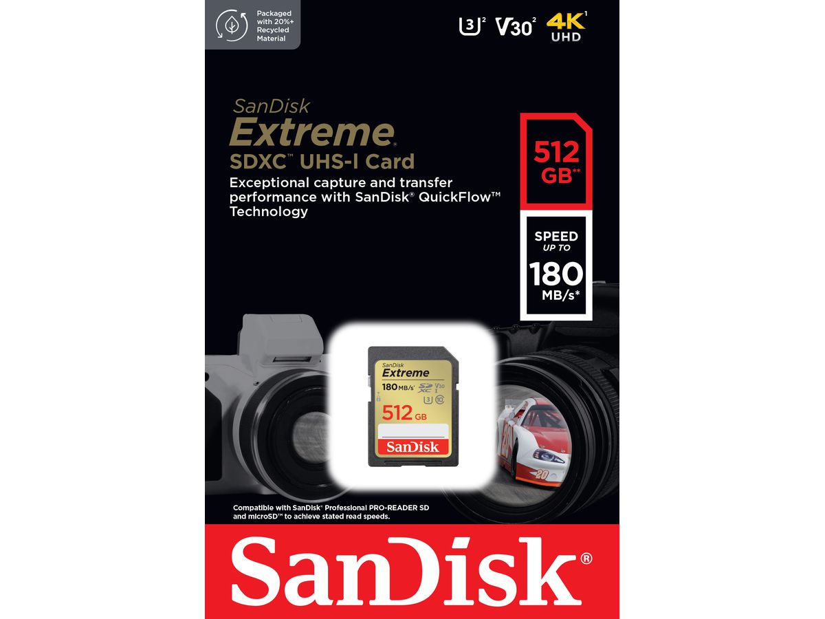 SanDisk Extreme 180MB/s SDXC 512GB