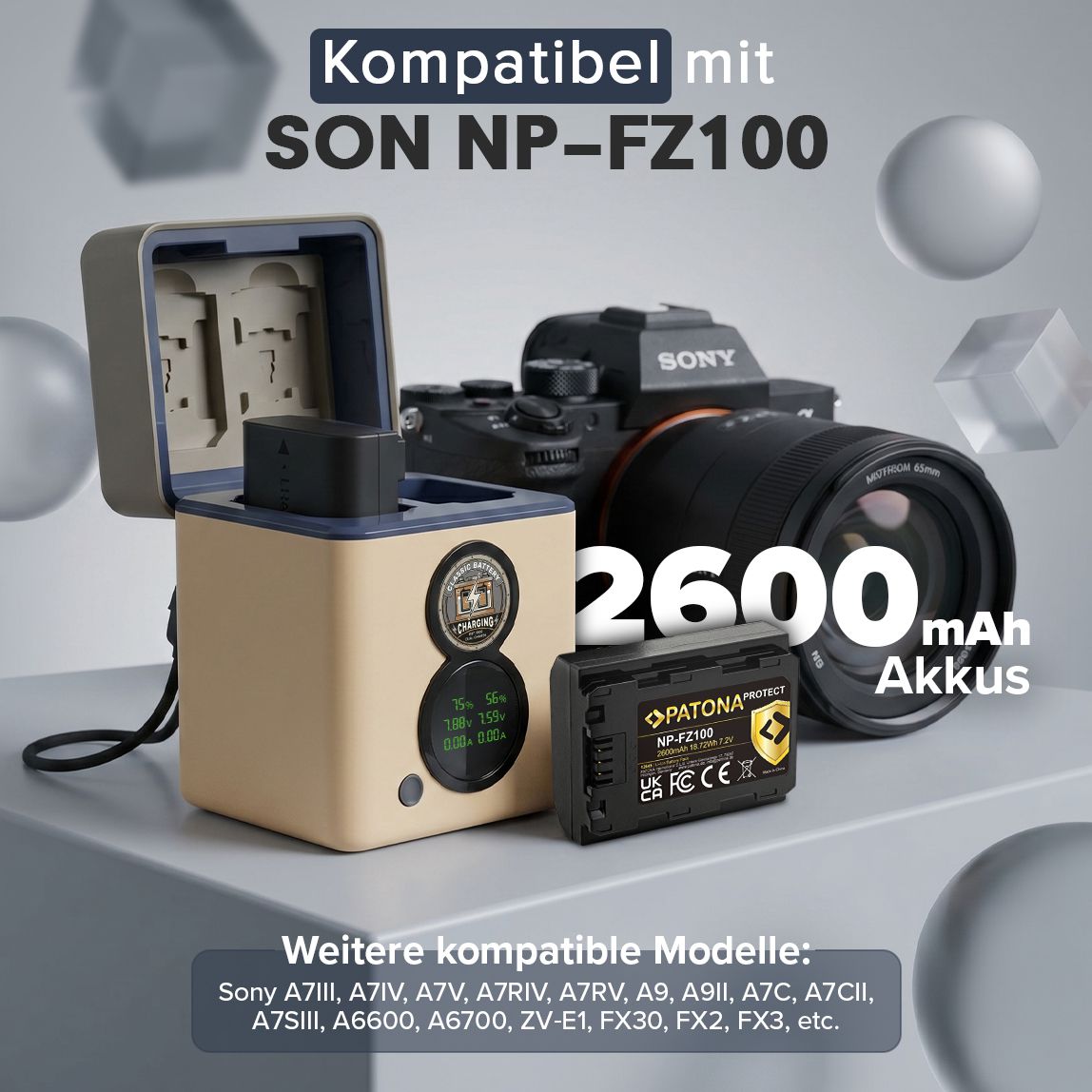 Patona NP-FZ100 Set Chargeur 2 Batterie