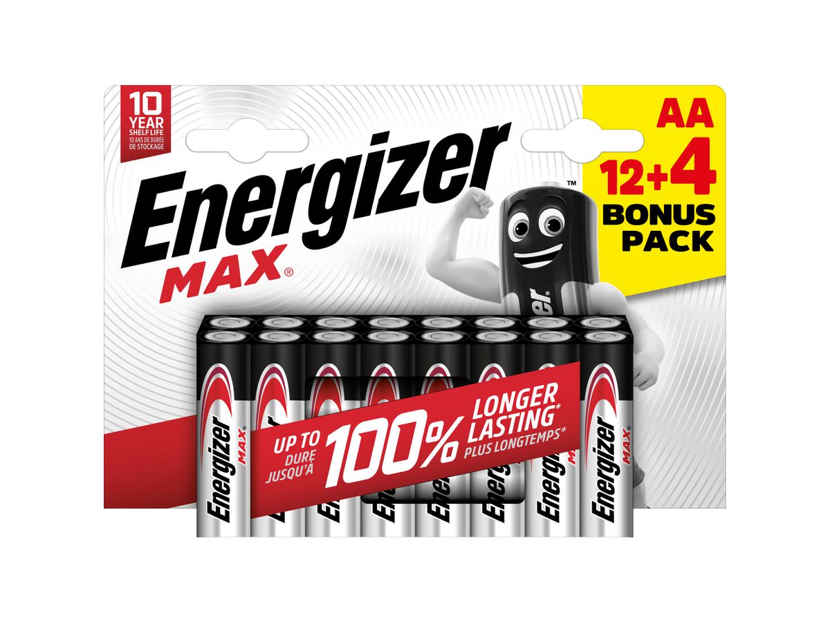 Energizer Max AA Promo 12+4