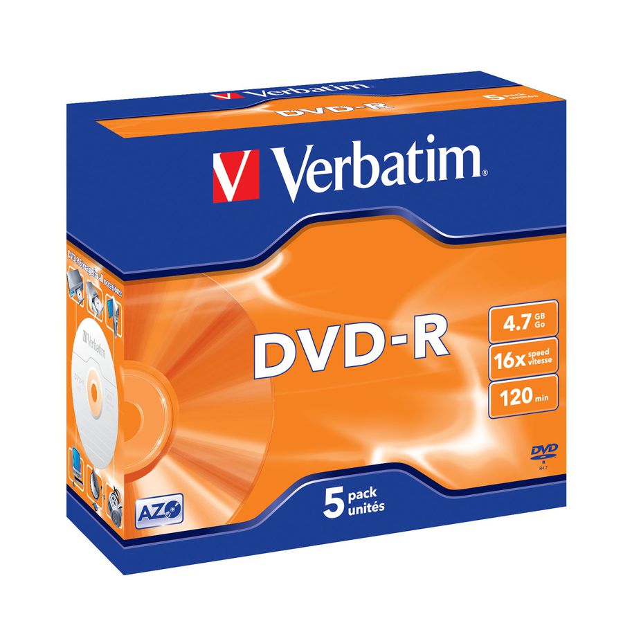 Verbatim DVD-R Jewel 4.7GB 16x 5 Pack