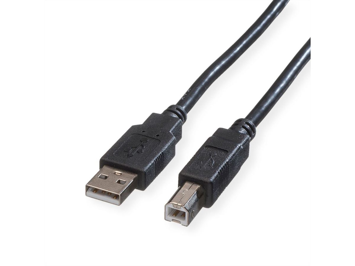 Roline USB 2.0 Kabel, A-B black (3.0 m)